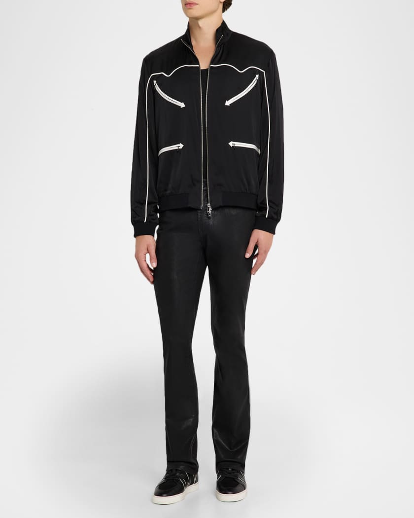 Men's Walker Noir Zip-Pocket Bomber Jacket
