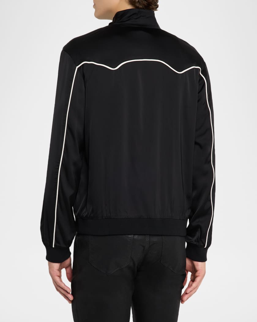 Men's Walker Noir Zip-Pocket Bomber Jacket