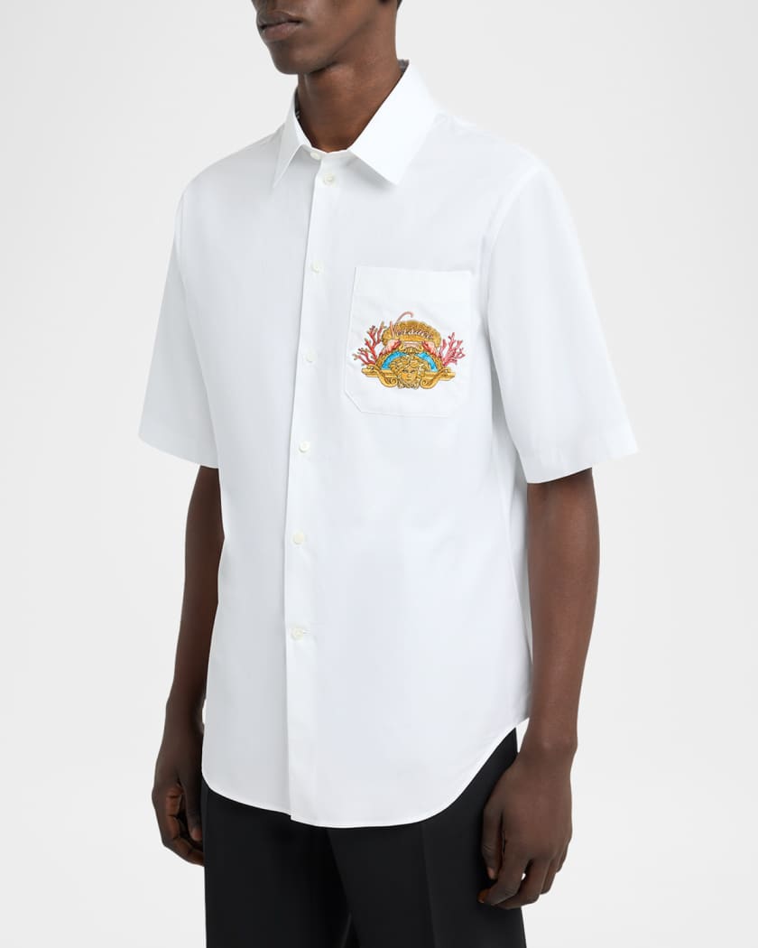 Men's Embroidered Theatre Crest Short-Sleeve Shirt