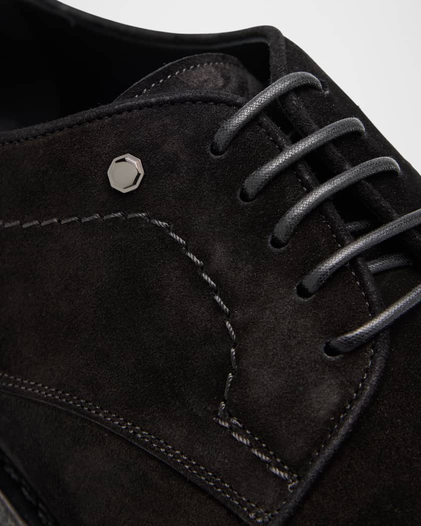 Men's Suede Crepe-Sole Derby Sneakers