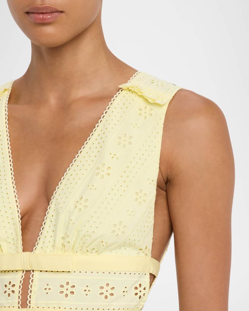 Embroidered Cotton Mini Dress