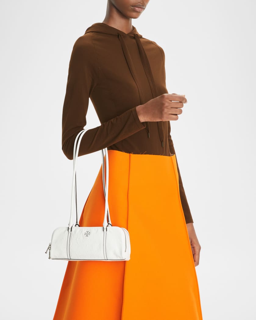 Micro Crinkled Leather Shoulder Bag