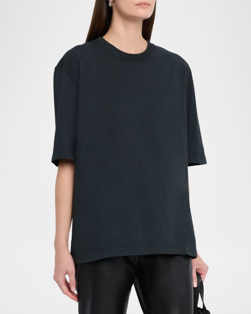Reverse Logo Cotton Crewneck T-Shirt