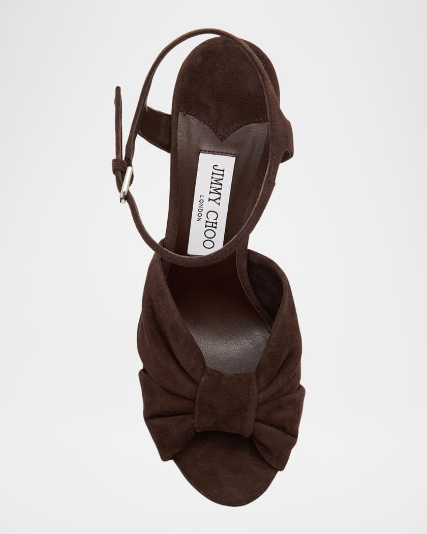 Heloise 120 Suede Ankle-Strap Platform Sandals