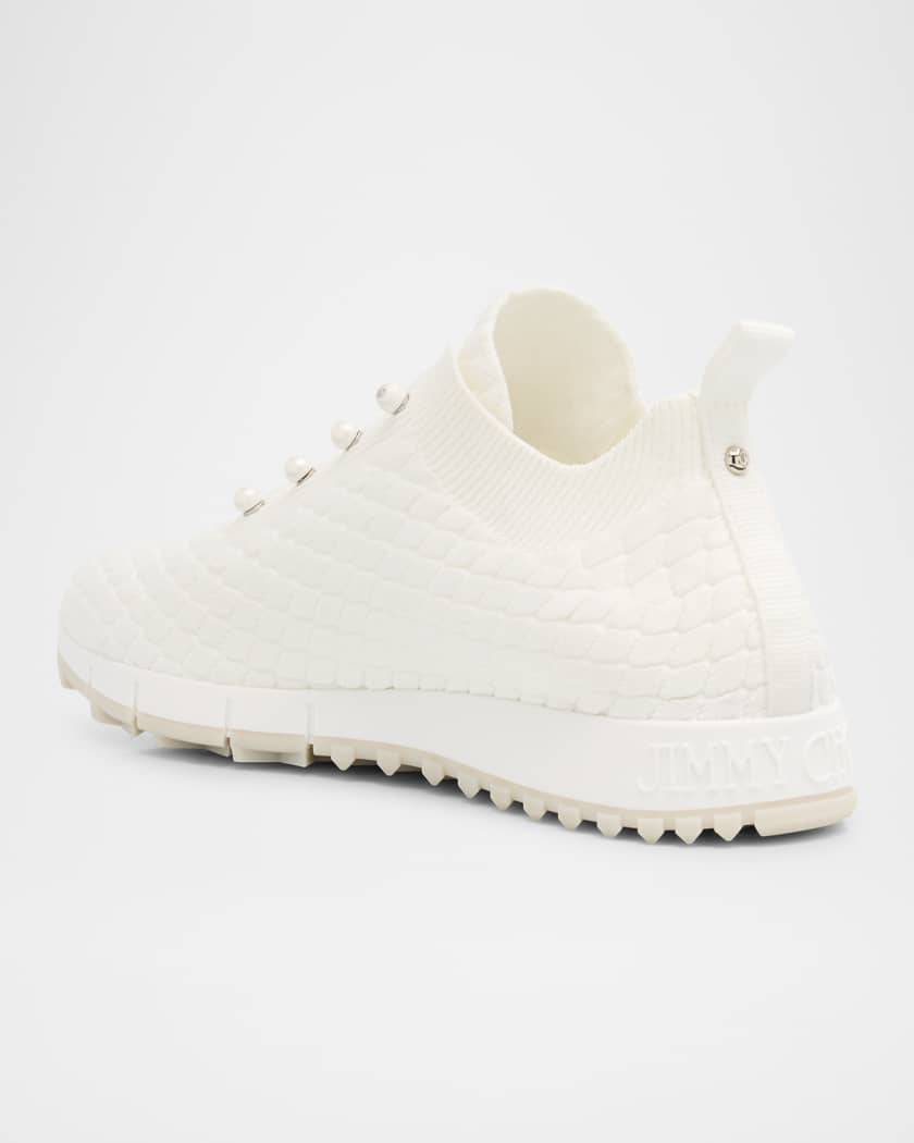 Veles Cotton Knit Pearly Stud Sneakers