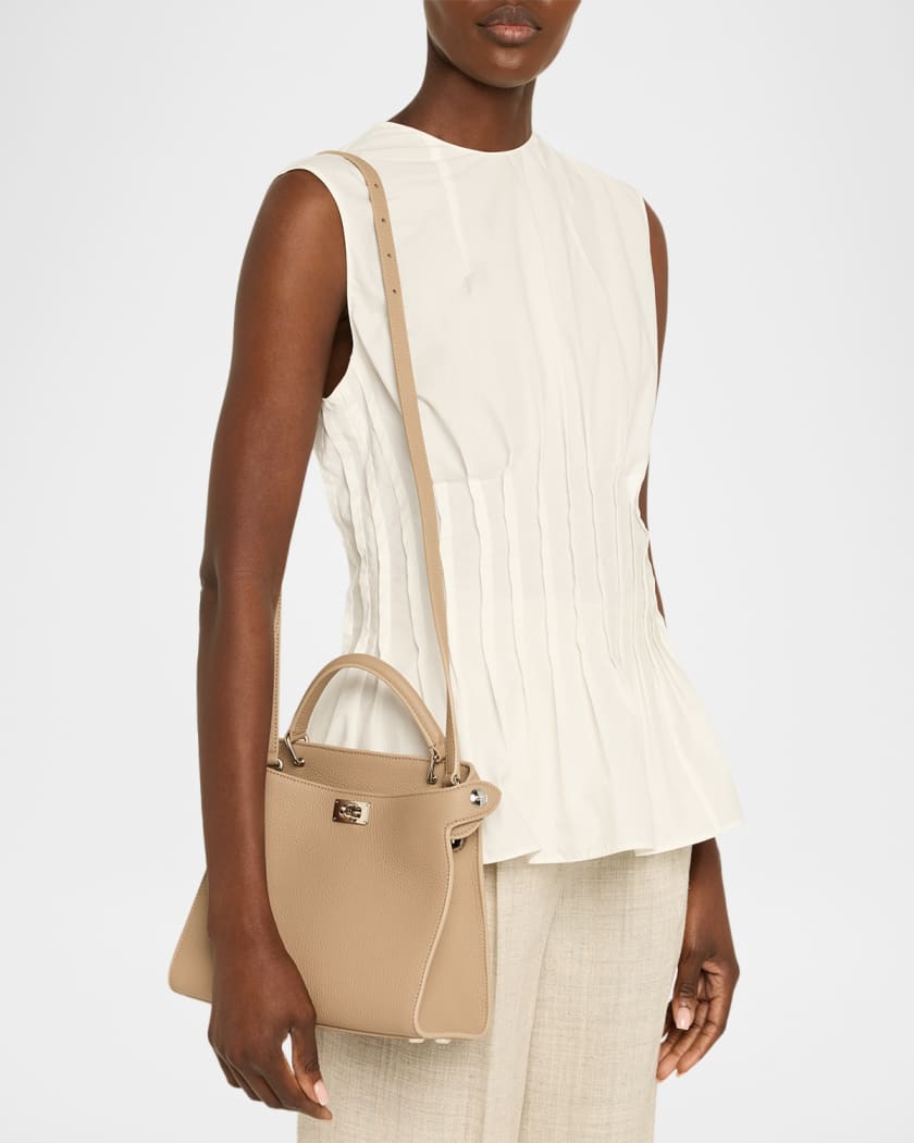 Lutece Mini Grained Leather Top-Handle Bag