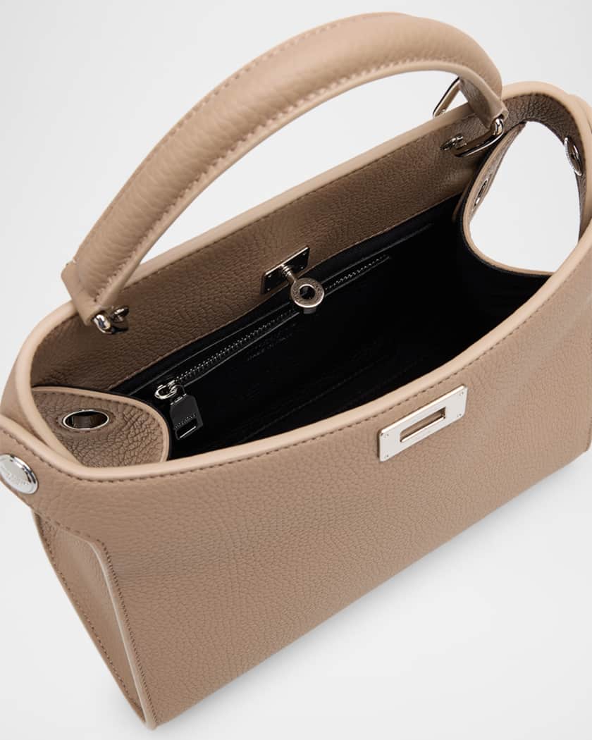 Lutece Mini Grained Leather Top-Handle Bag