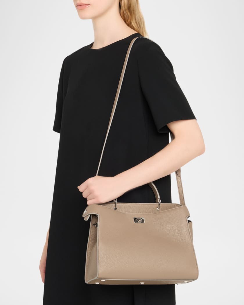 Lutece PM Grained Leather Top-Handle Bag