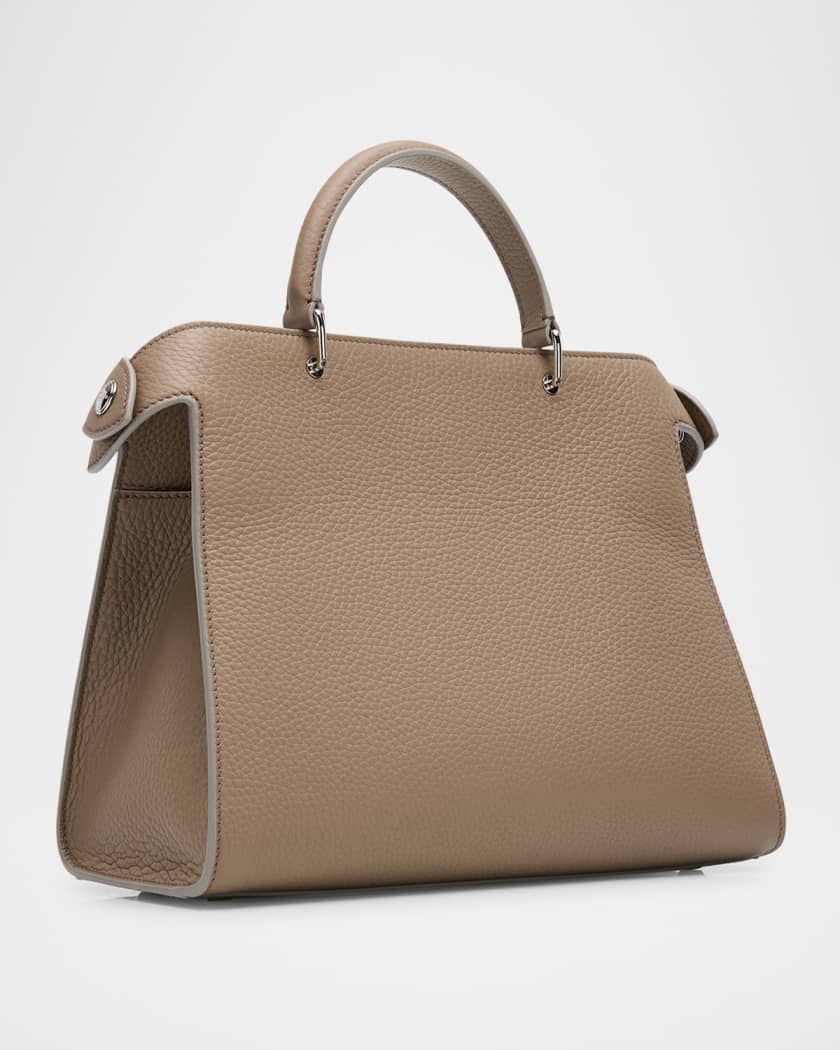 Lutece PM Grained Leather Top-Handle Bag