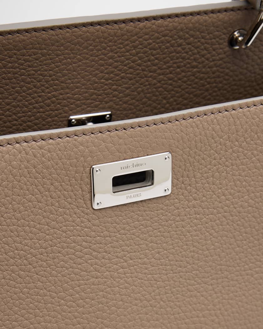 Lutece PM Grained Leather Top-Handle Bag
