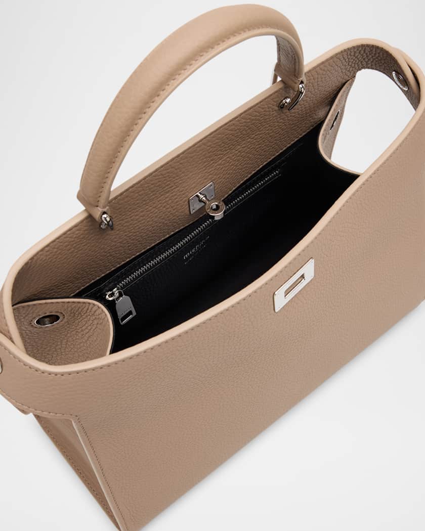 Lutece PM Grained Leather Top-Handle Bag
