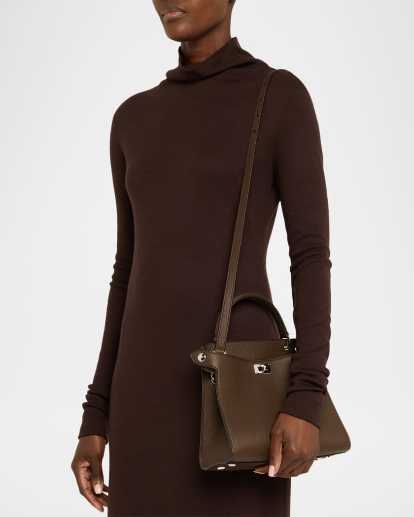 Lutece Mini Grained Leather Top-Handle Bag