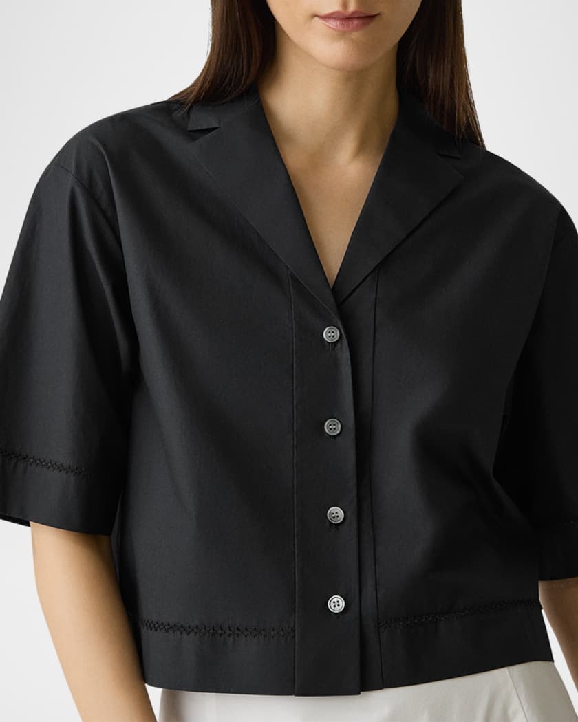 Theory Short-Sleeve Boxy Shirt | Neiman Marcus