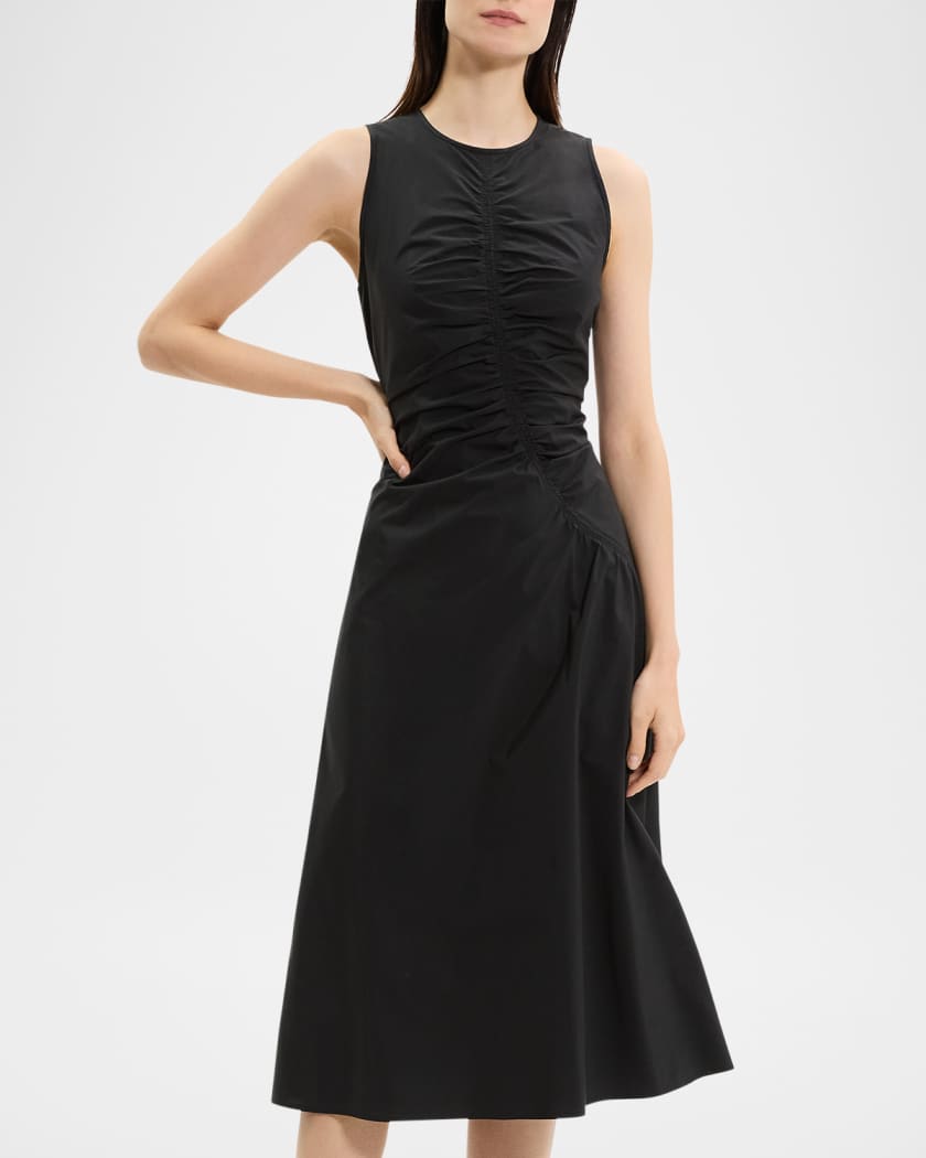 Asymmetric Ruched Tank Dress