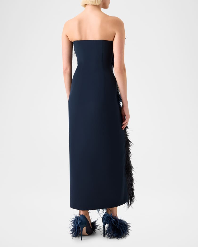 Strapless Ostrich Feather Gown