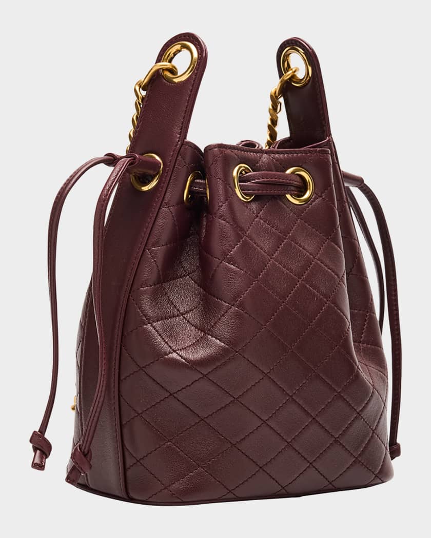 Cassandra Small YSL Bucket Bag in Quilted Leather