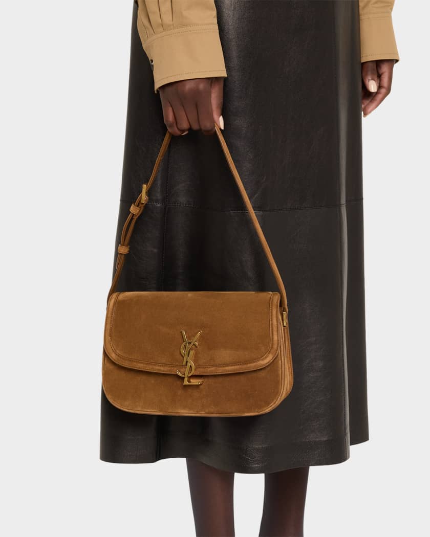 Solferino Medium YSL Shoulder Bag in Suede