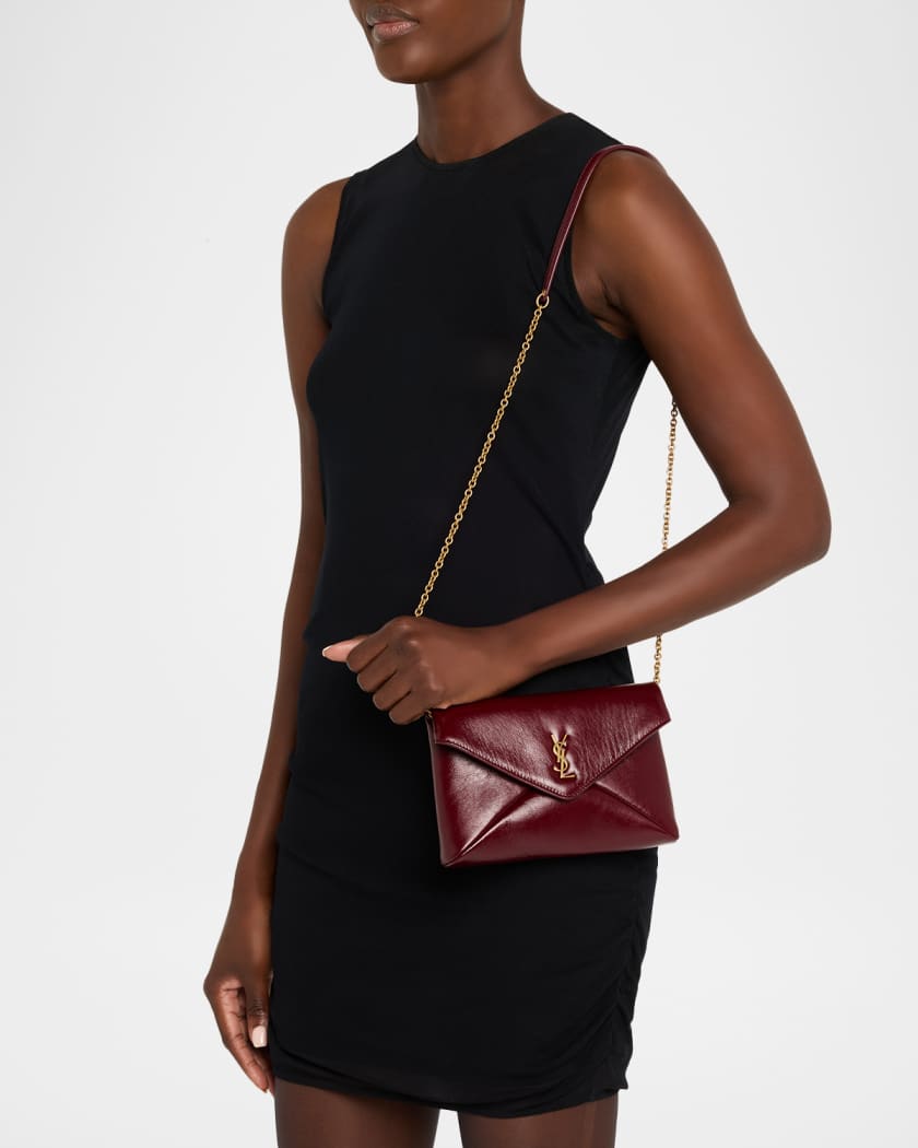 Small YSL Pouch Bag in Shiny Calfskin Leather