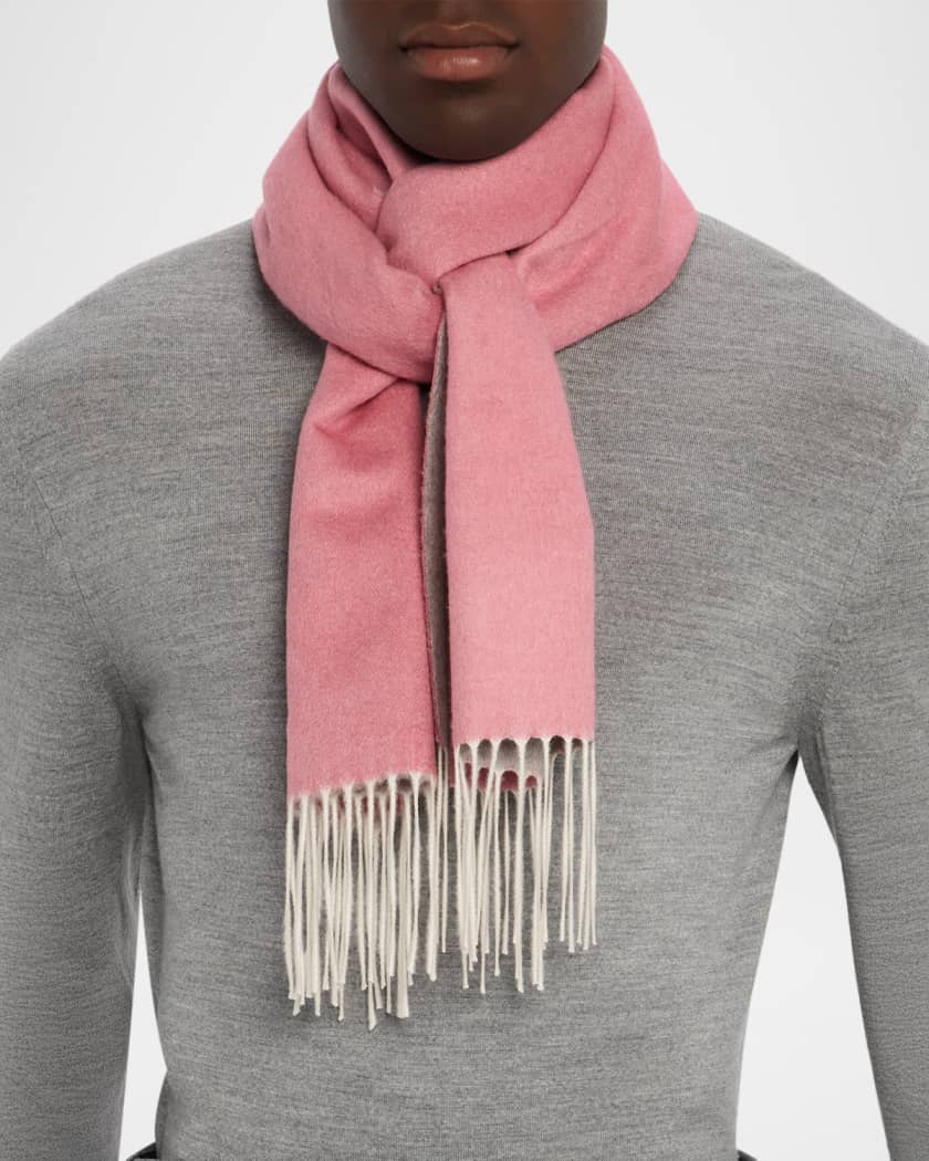 PIACENZA 1733 Men's Silk and Cashmere Double-Face Scarf | Neiman