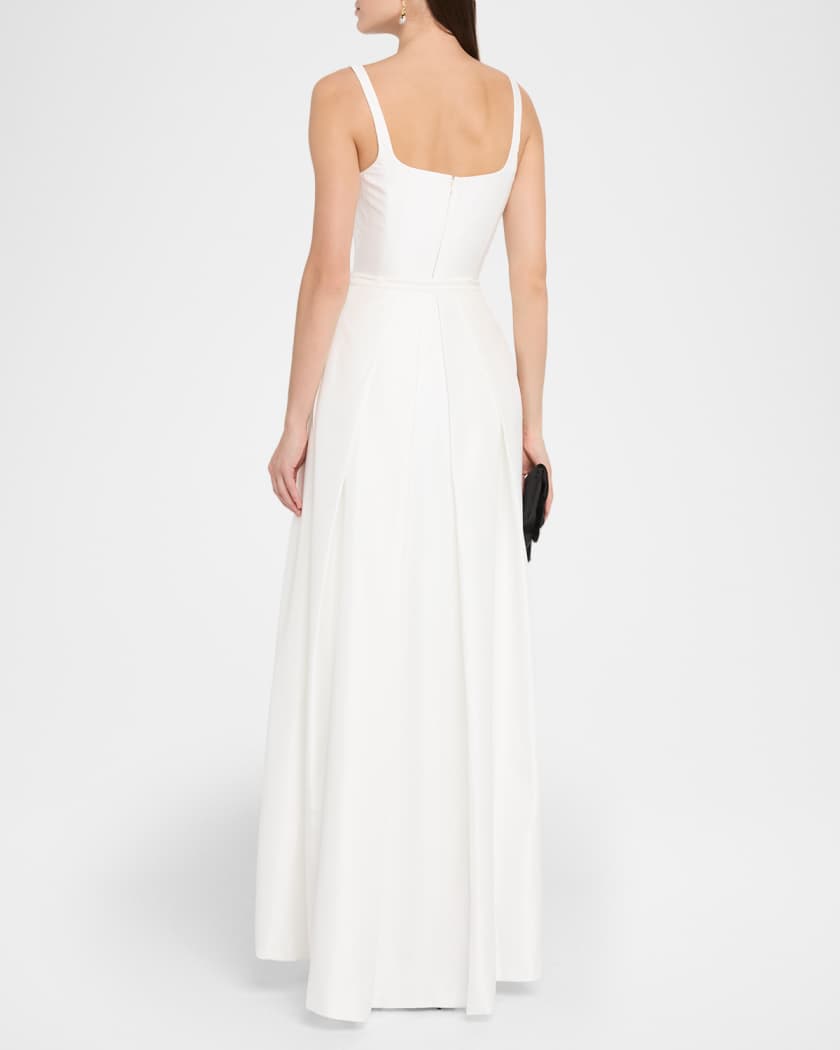 Isaline Convertible Square-Neck Midi Dress