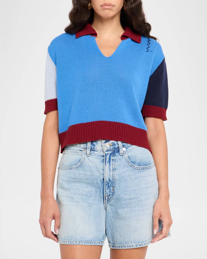 Tシャツ・カットソー Marni Polo Sweater In Dark Blue Cashmere Marni Polo Sweater In Dark Blue Cashmere | THE LIST