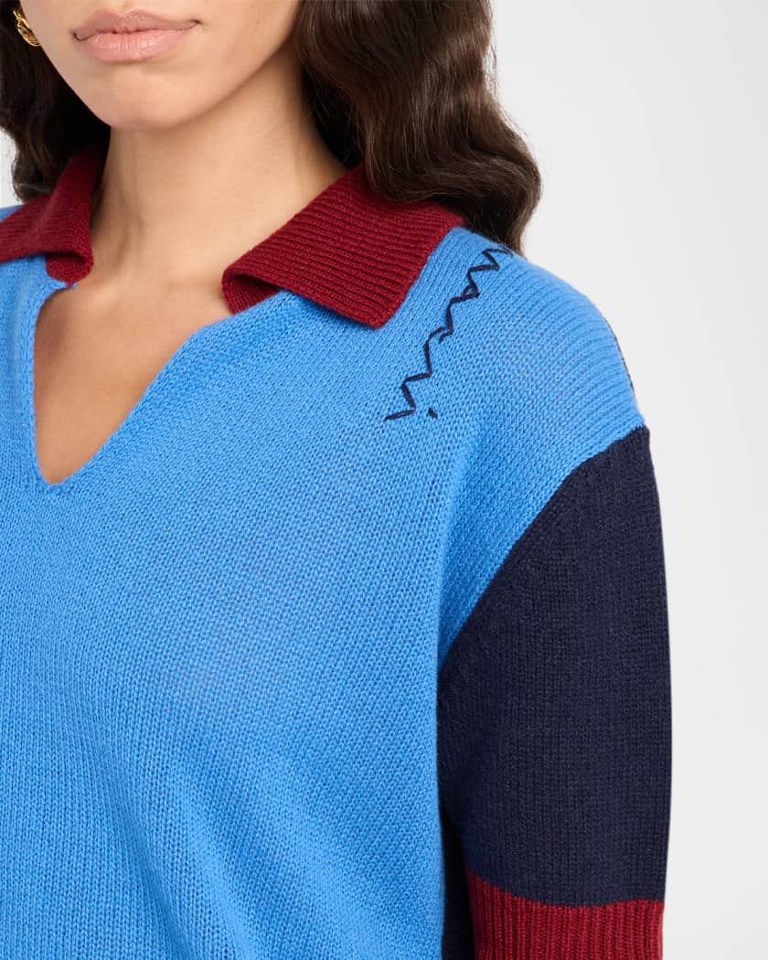 Tシャツ・カットソー Marni Polo Sweater In Dark Blue Cashmere Marni Polo Sweater In Dark Blue Cashmere | THE LIST
