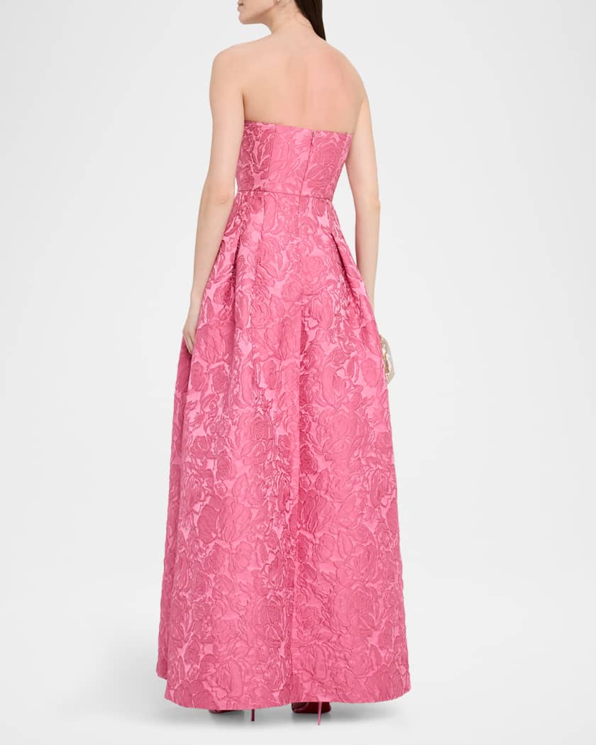 Belle Embroidered Floral Jacquard Gown