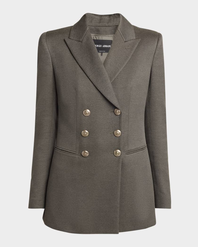 ジャケット GIORGIO ARMANI DOUBLE-BREASTED JACKET IN CASHMERE AND SILK Giorgio Armani Silk Cotton Double-Breasted Blazer | Neiman