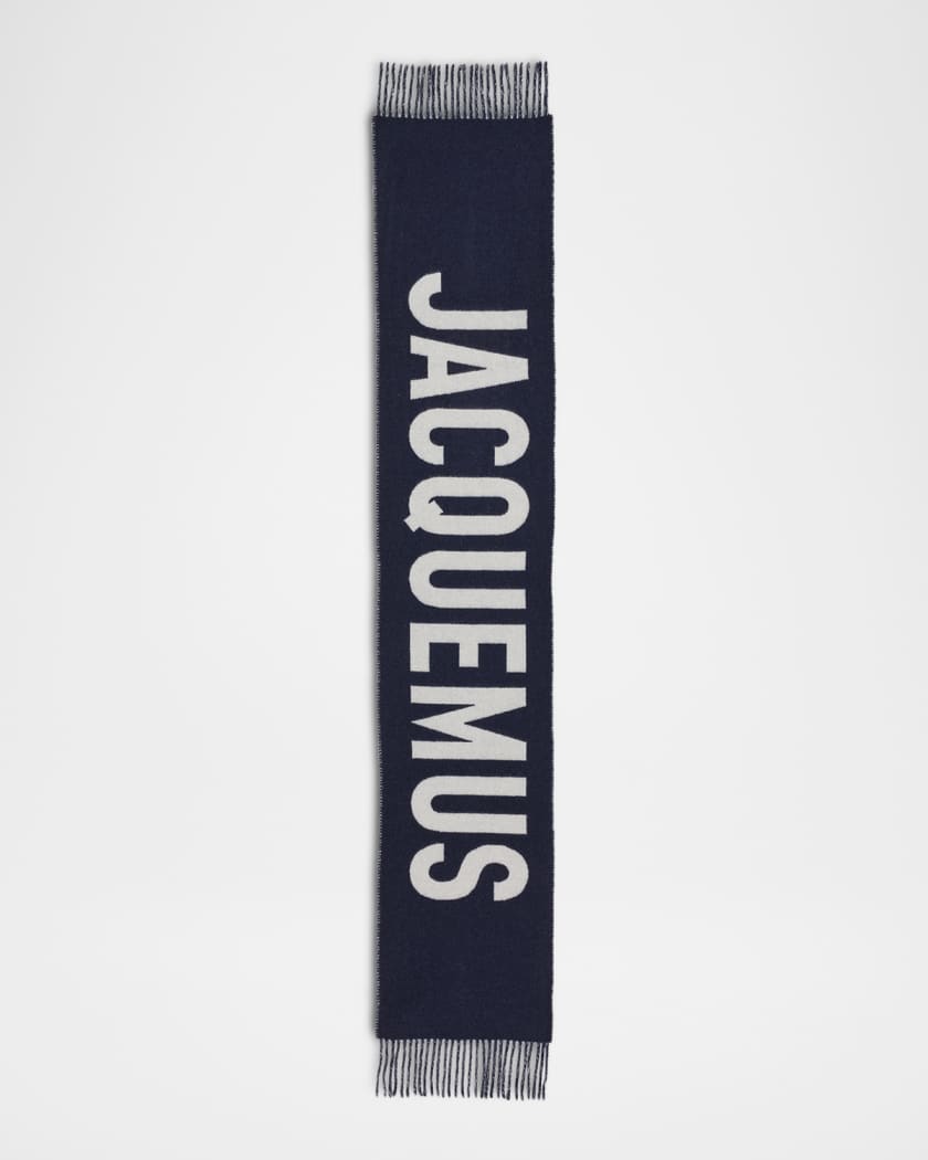 Jacquard Logo Wool Scarf