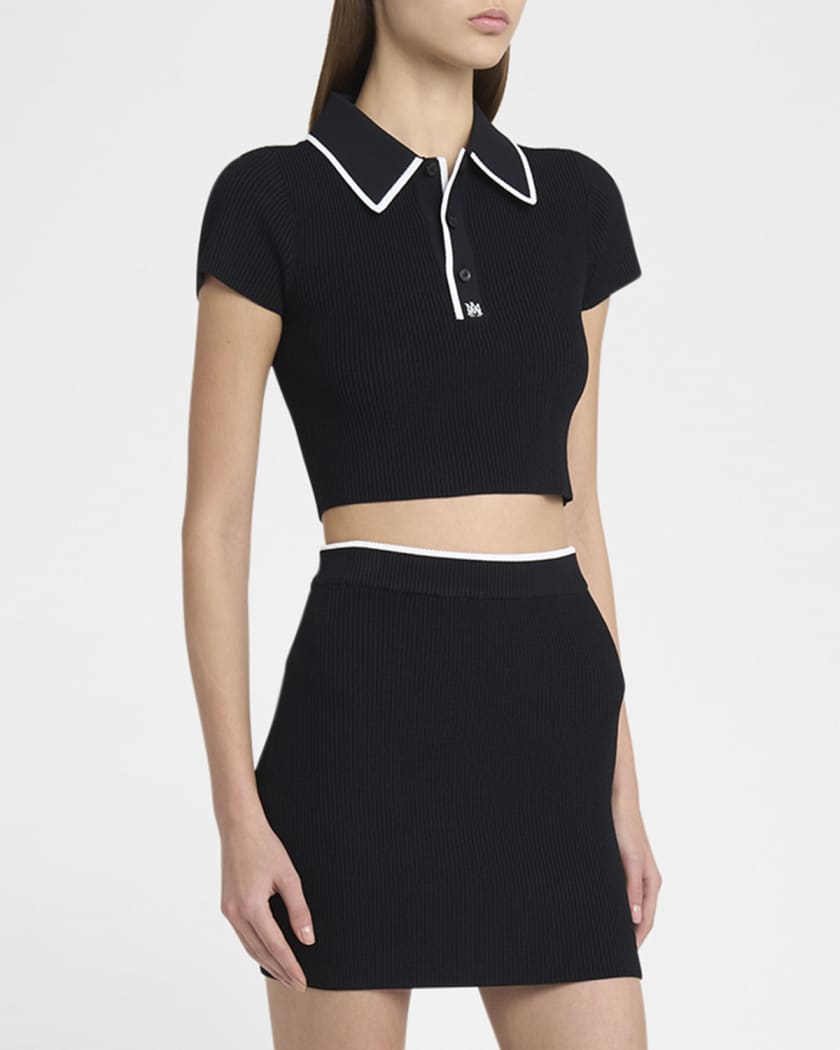 Logo Embroidered Cropped Polo