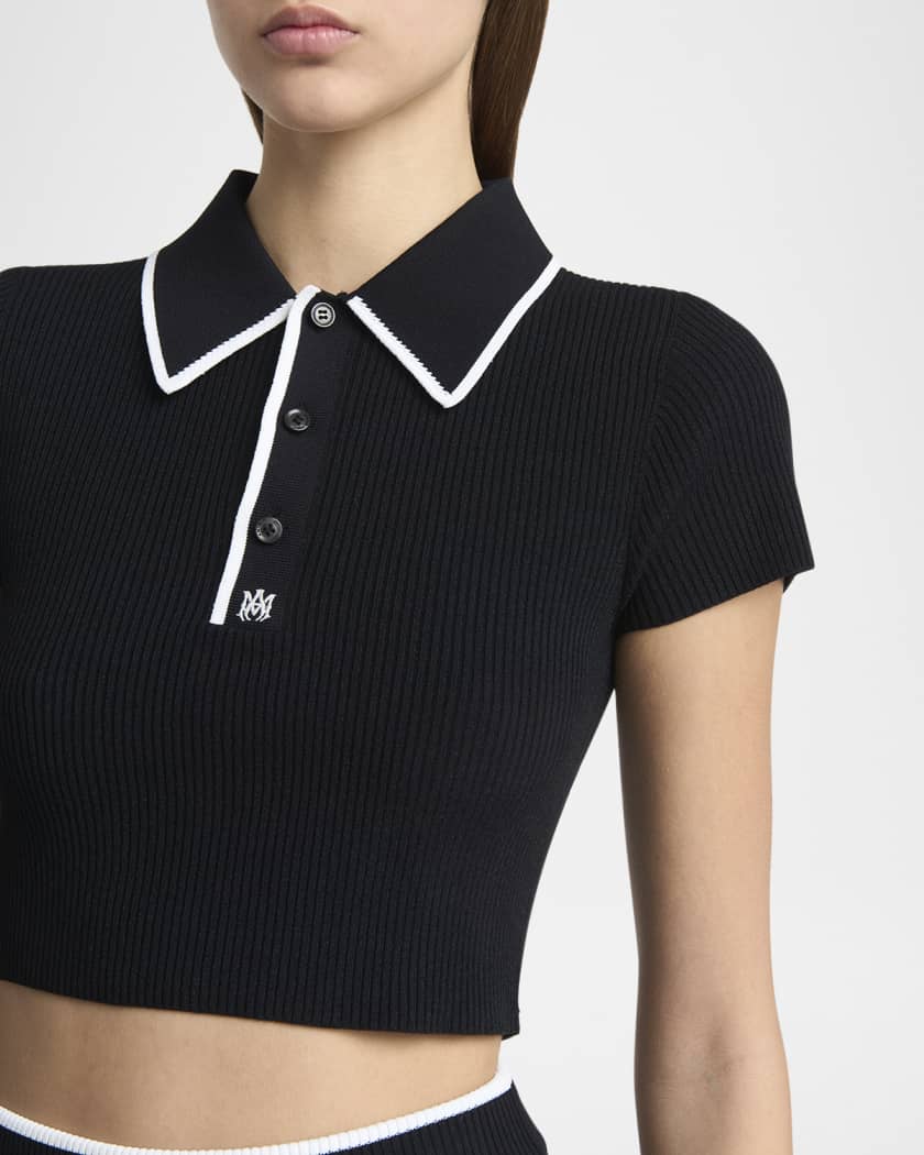 Logo Embroidered Cropped Polo
