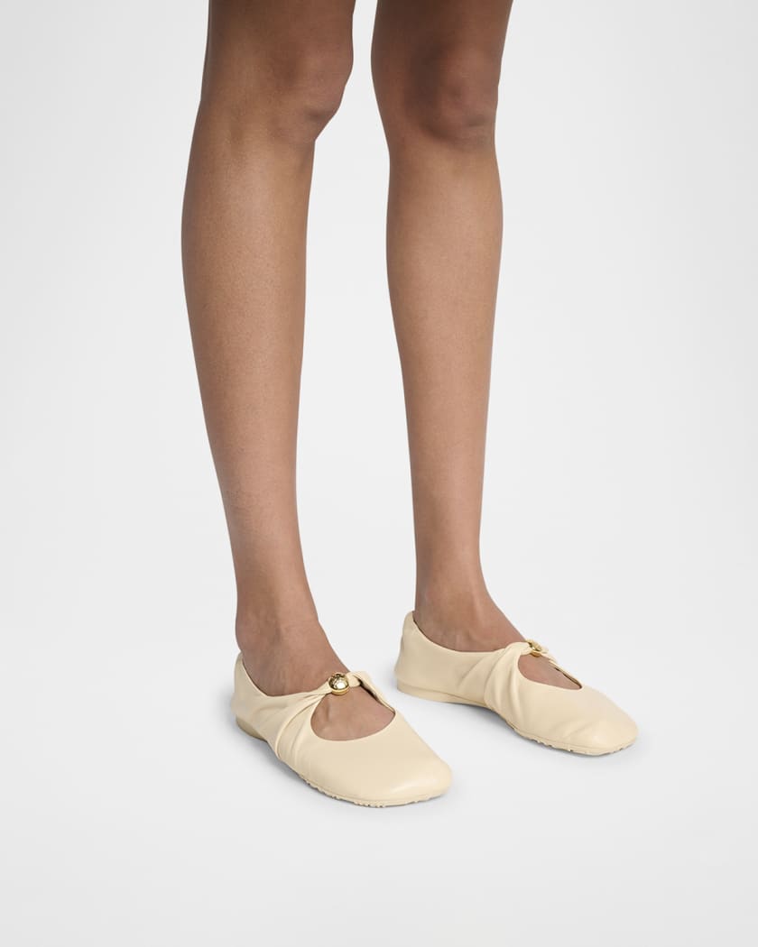 Pebble Soft Leather Ballerina Flats