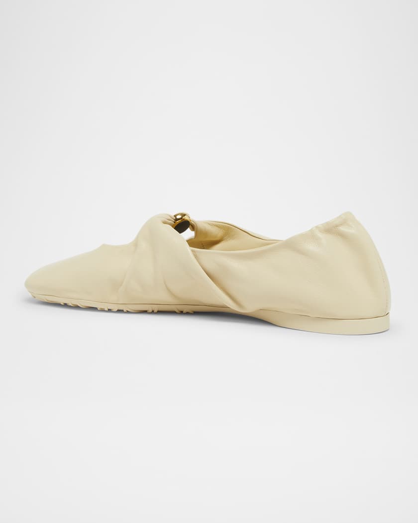 Pebble Soft Leather Ballerina Flats