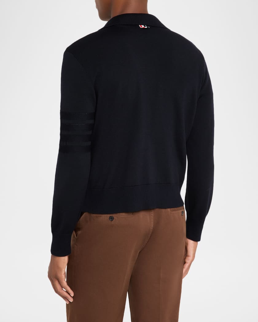 Thom Browne Men's Double-Face Knit Full-Zip Sweater | Neiman