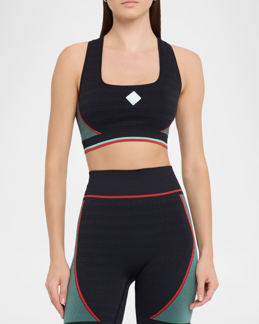 Check Jacquard Seamless Sports Bra