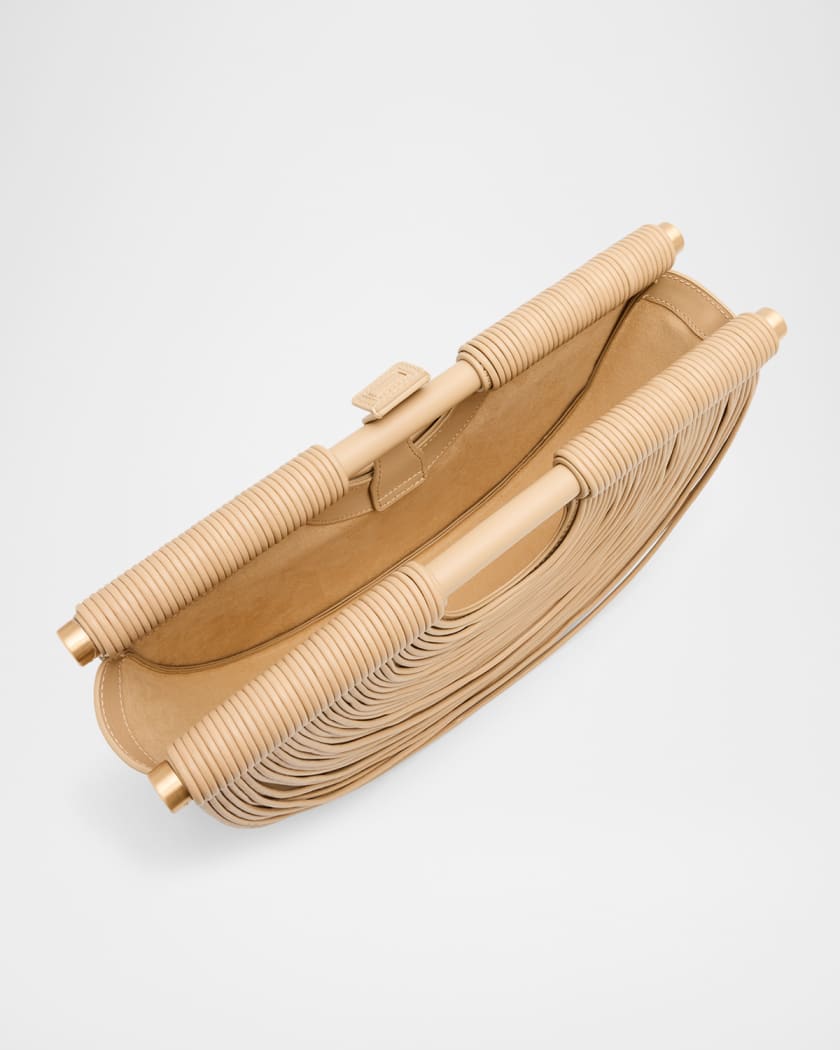 Lou Draped Leather Clutch Bag
