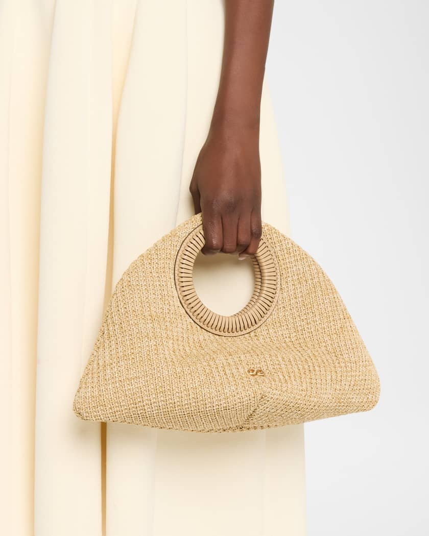 Thais Woven Top-Handle Bag