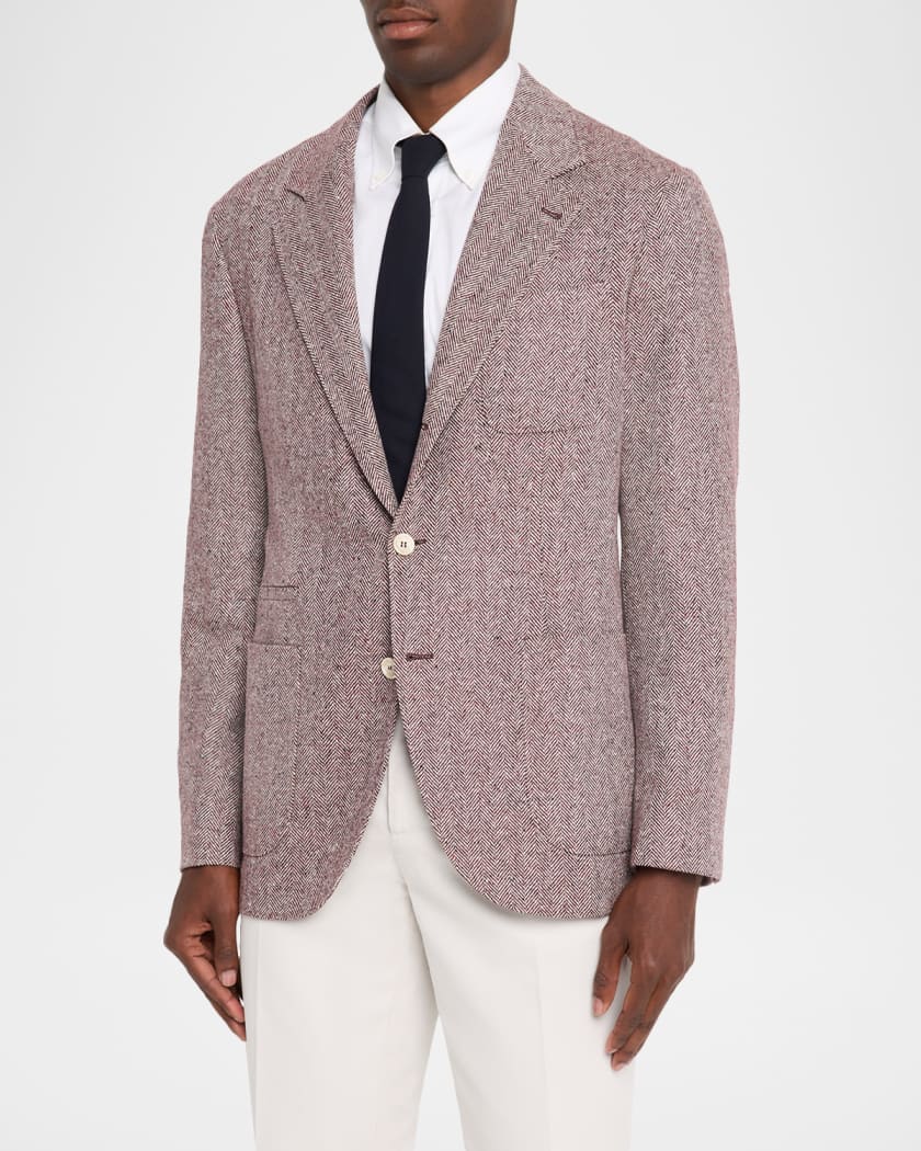 Brunello Cucinelli Men's Wool and Cashmere Chevron Sport