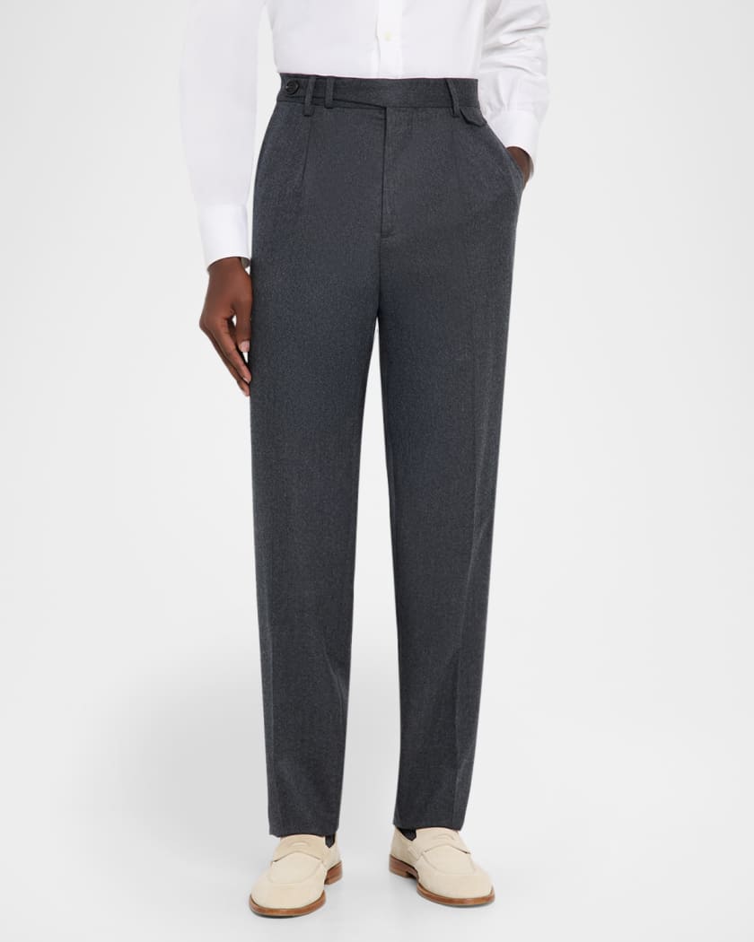 Brunello Cucinelli Men's Flannel Extended Waistband Double