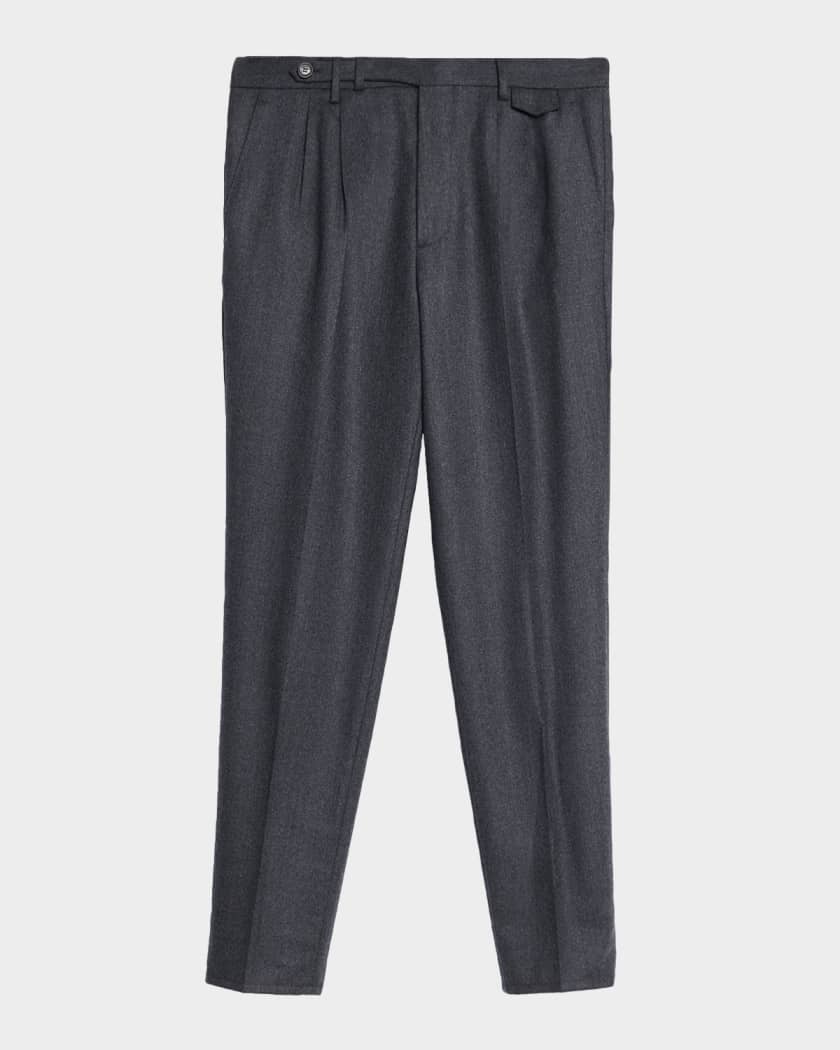 パンツ BRUNELLO CUCINELLI FW25 Pleat pants (MA033P9045 C4357) Brunello Cucinelli Men's Pleated Formal Pants with Side Tabs