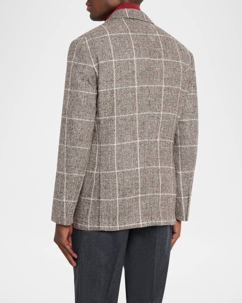 Brunello Cucinelli Men's Prince Of Wales Overcheck