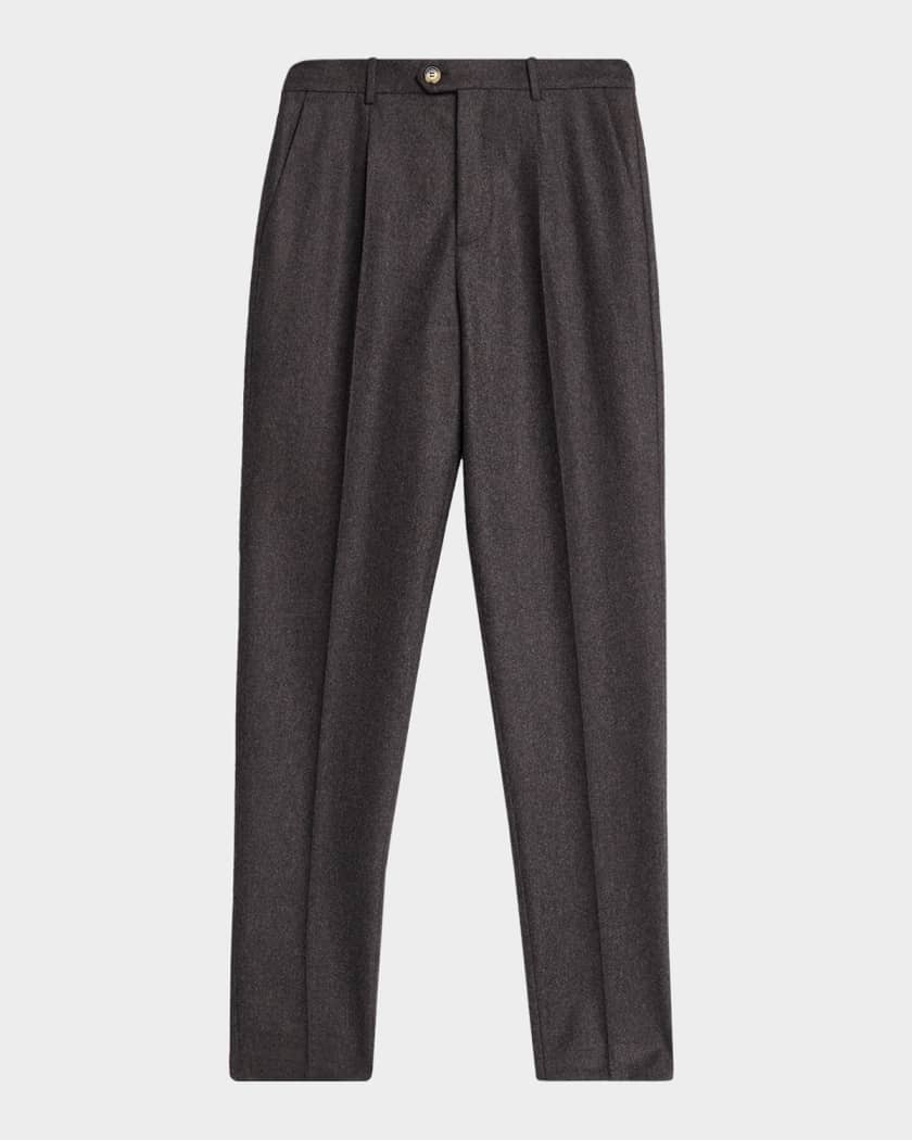 パンツ BRUNELLO CUCINELLI FW25 Pleat pants (MB141P9022 C5785) Brunello Cucinelli - Velvet Pleated Wide Leg High Waisted Pants