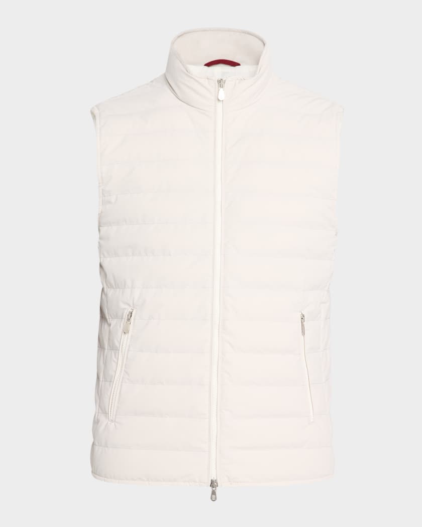 【関税込み】BRUNELLO CUCINELLI Logo vest Brunello Cucinelli Men's Down Quilted Nylon Full-Zip Vest