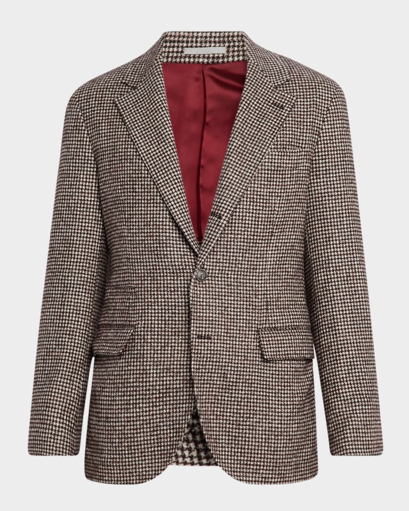 【関税＆送料込み】Brunello Cucinelli Pied De Poule Wool Pa Brunello Cucinelli Men's Enamel-Button Pied De Poule Sport