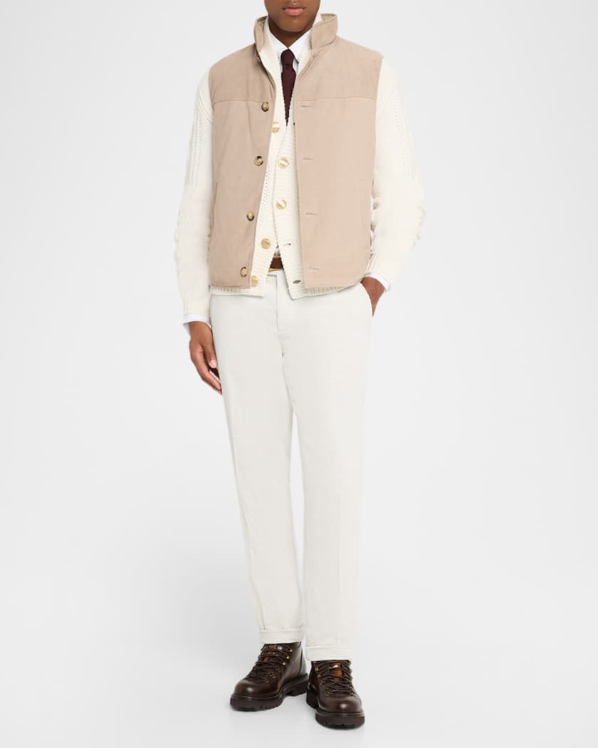 Brunello Cucinelli Men's Corduroy Flat-Front Pants | Neiman