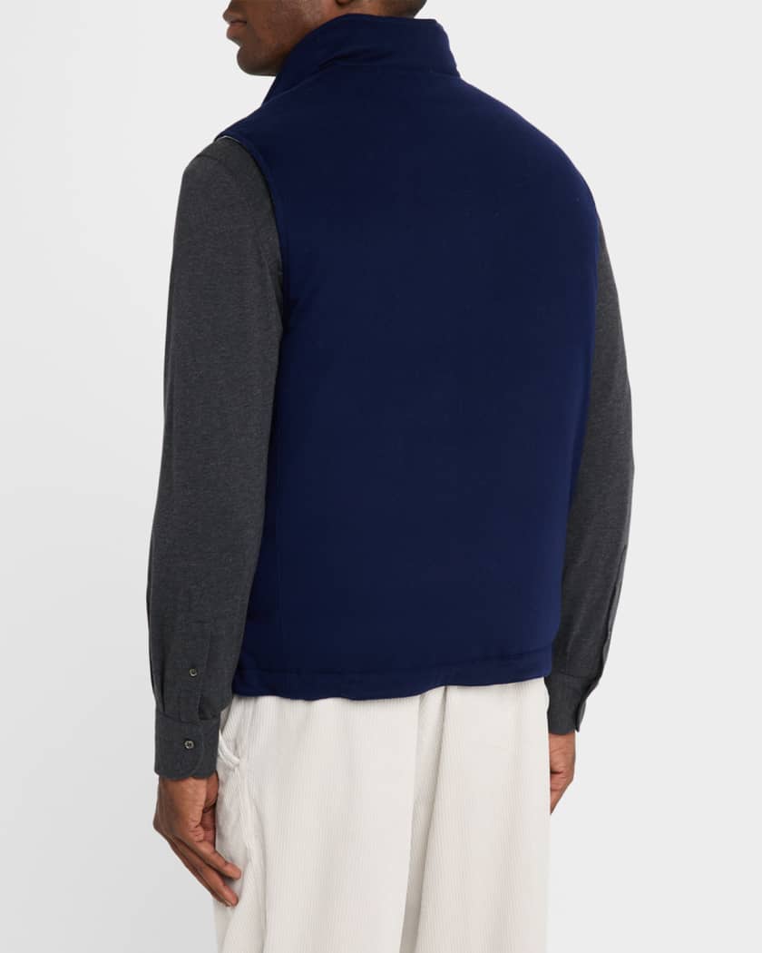 Brunello Cucinelli Men's Wool Full-Zip Vest | Neiman Marcus