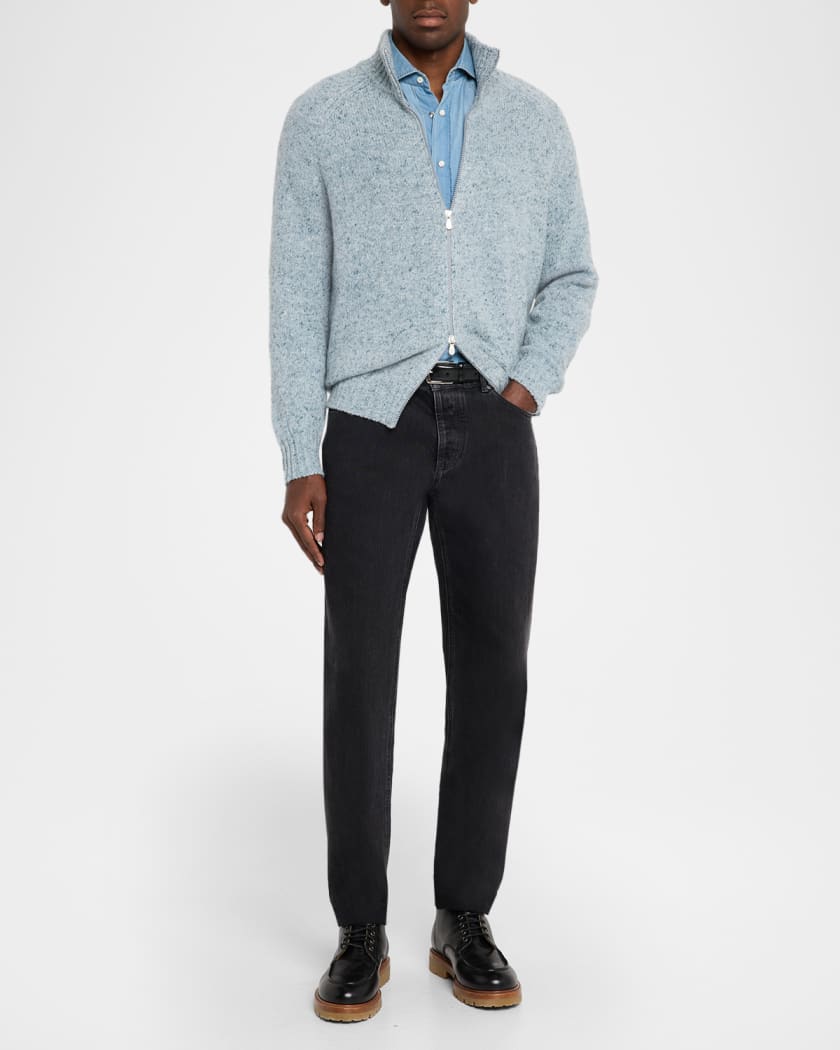 Brunello Cucinelli Men's Cashmere Zip Cardigan | Neiman Marcus