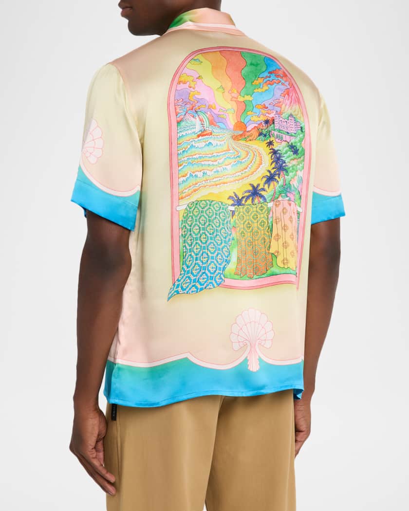 Men's Lucid Dreams Silk Short-Sleeve Shirt