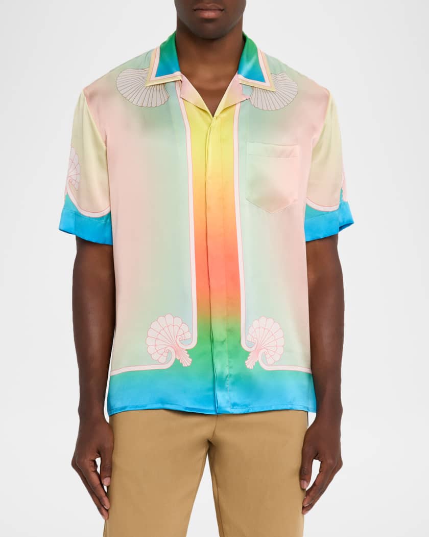 Men's Lucid Dreams Silk Short-Sleeve Shirt