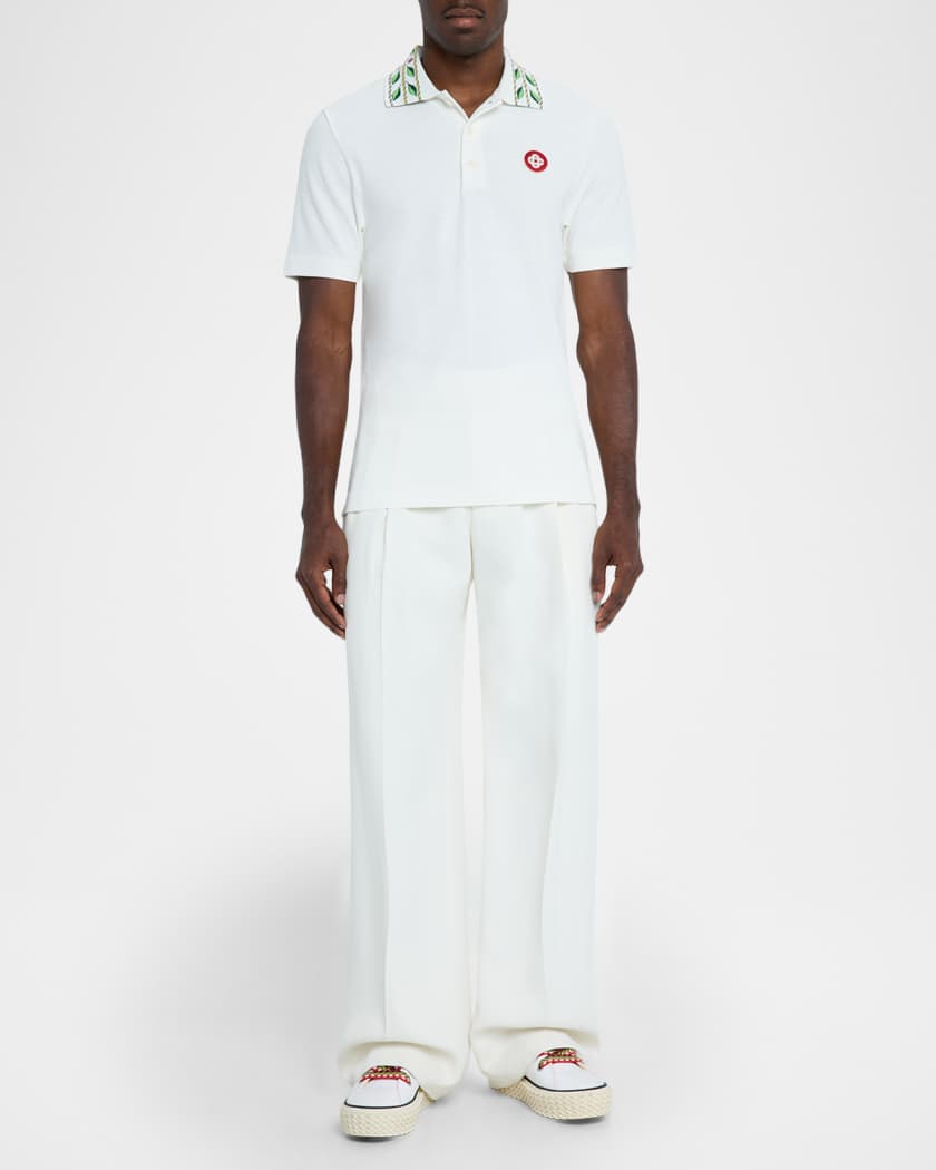 Men's Laurel-Collar Cotton Polo Shirt